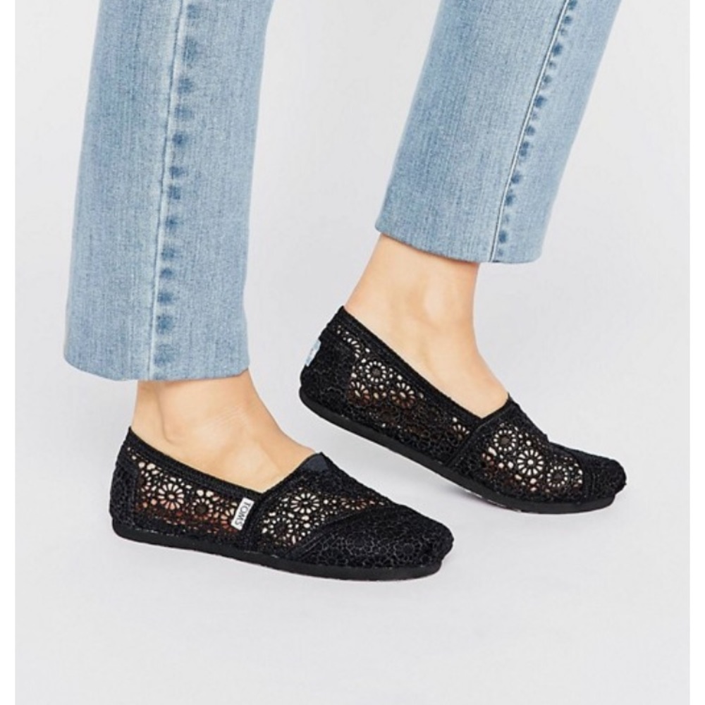 Toms Black Crochet Shoes